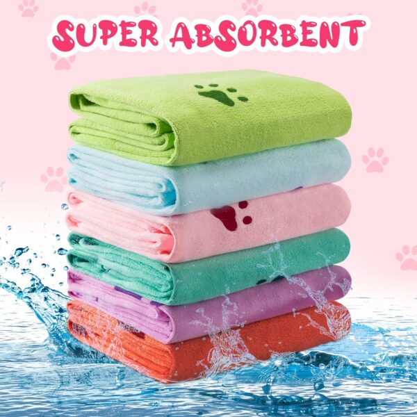 Tatuo 22 Pcs Dog Towels for Drying Dogs 20 x 40 Inch Pet Bath Towels Dog Absorbent Microfiber Towel Quick Drying Puppy Bathing Supplies for Small Medium Large Dog Puppy Cat (Colorful,Bone Pattern) - Image 3