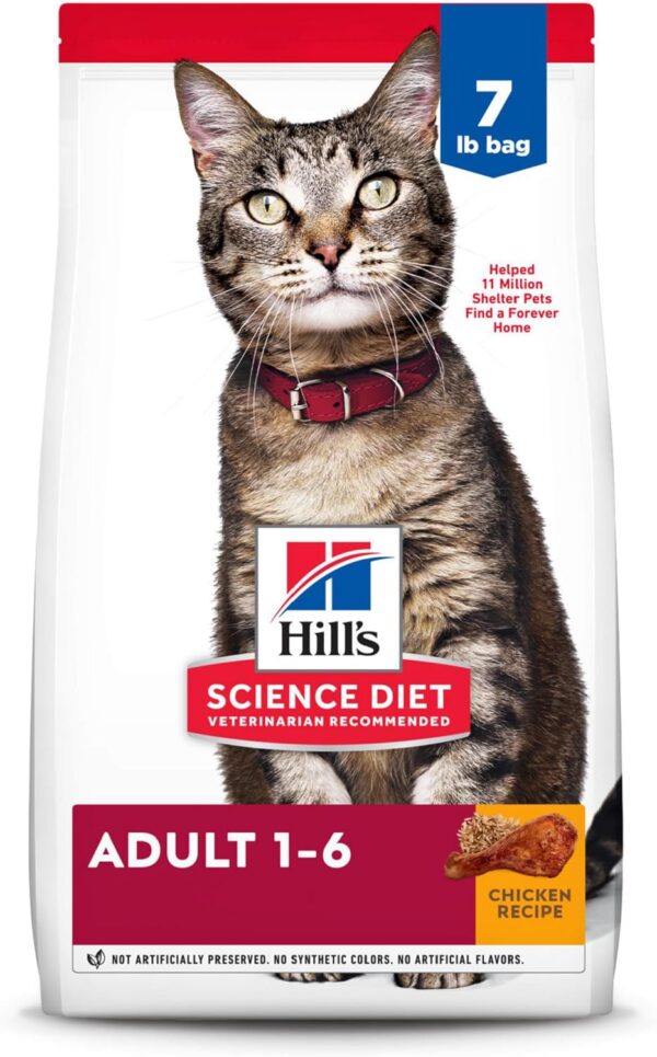 Hill's Pet Nutrition Science Diet Dry Cat Food, Adult, Chicken Recipe, 7 lb. Bag