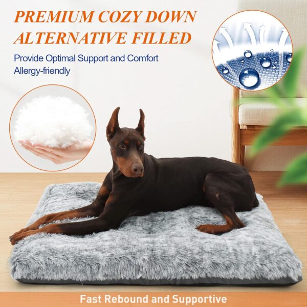 Dog Beds for Large Dogs Fixable Deluxe Cozy Dog Kennel Beds for Crates Washable Dog Bed, 36 x 23 x 3 Inches, Grey - Image 3