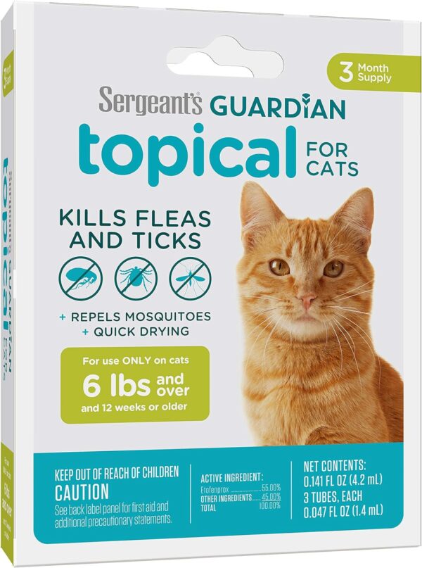 Sergeant's Guardian Flea & Tick Squeeze On Topical Cats 6lbs and Over., 3 Count - Image 11