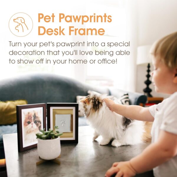 Pearhead Pet Paw Print Photo Frame With Clay Imprint Kit - Pawprint Making Kit and Photo Display for Cats and Dogs, No-Mess Pawprint Memorial, Perfect Home Decor and Gift for Pet Lovers, Espresso - Image 2