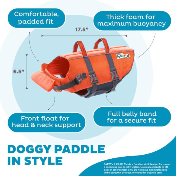 Outward Hound Granby Splash Orange Dog Life Jacket, Large - Image 4