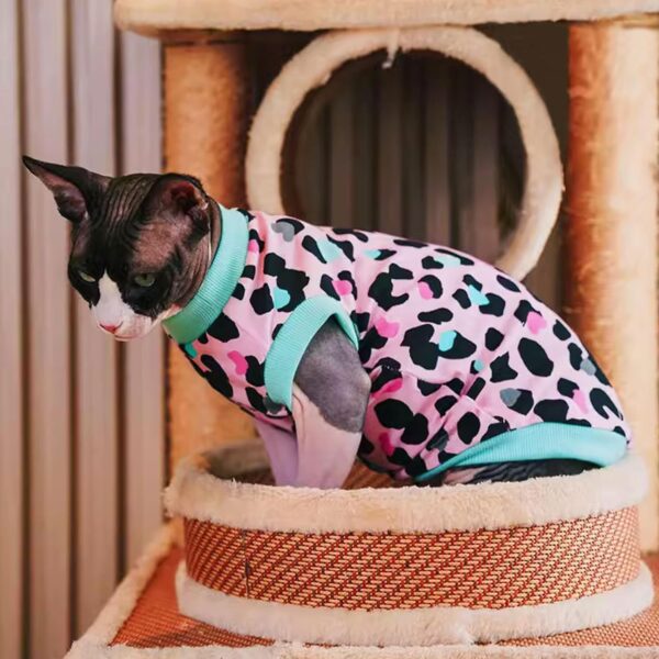 PUMYPOREITY Sphynx Cat Clothes, Stretchy Cat Sweater, Soft Hairless Cats Shirt, Pullover Cat Pajamas, Cat Turtleneck for Sphynx Cornish Rex, Devon Rex, Pink, M - Image 5