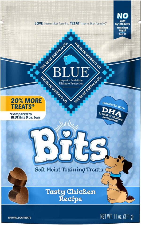 Blue Buffalo BLUE Bits Natural Soft-Moist Training Dog Treats, Chicken Recipe 11-oz Bag