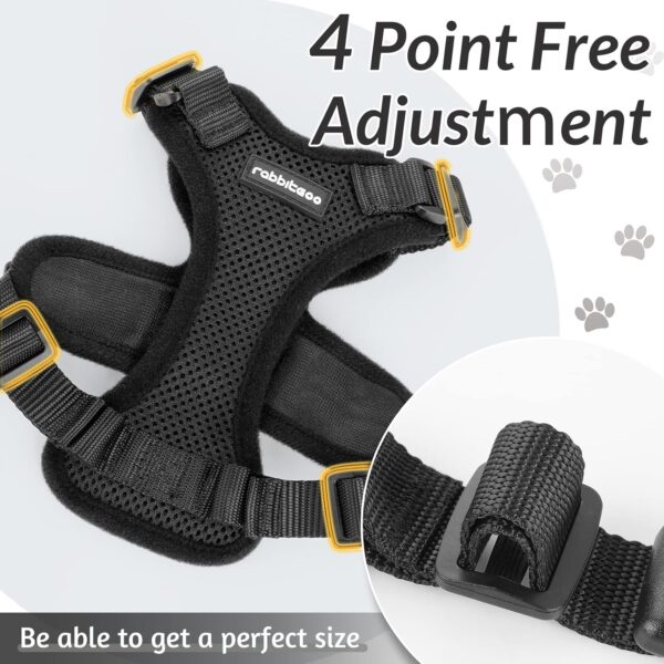 rabbitgoo Cat Harness and Leash for Walking, Escape Proof Soft Adjustable Vest Harnesses for Cats, Easy Control Breathable Reflective Strips Jacket, Black, XS - Image 5