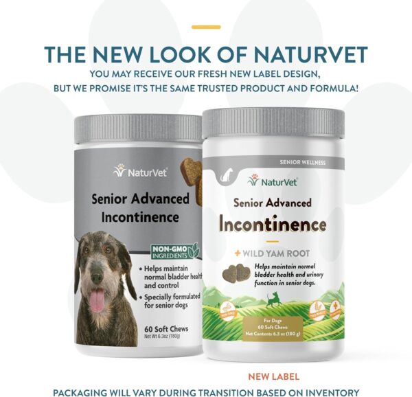 NaturVet Senior Advanced Incontinence Dog Supplement – Helps Support Dog’s Bladder Control, Normal Urination – Includes Synergistic Blend of Botanicals – 60 Ct. Soft Chews - Image 2