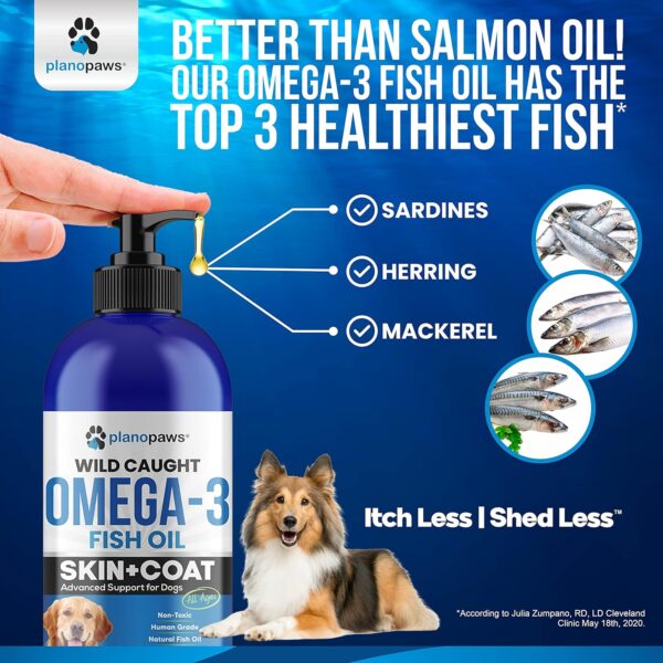 Omega 3 Fish Oil for Dogs - Better Than Salmon Oil for Dogs - Dog Fish Oil Supplement for Shedding, Allergy, Itch Relief - Supports Dry Skin, Joints - Dog Skin and Coat Supplement - Fish Oil Liquid - Image 4