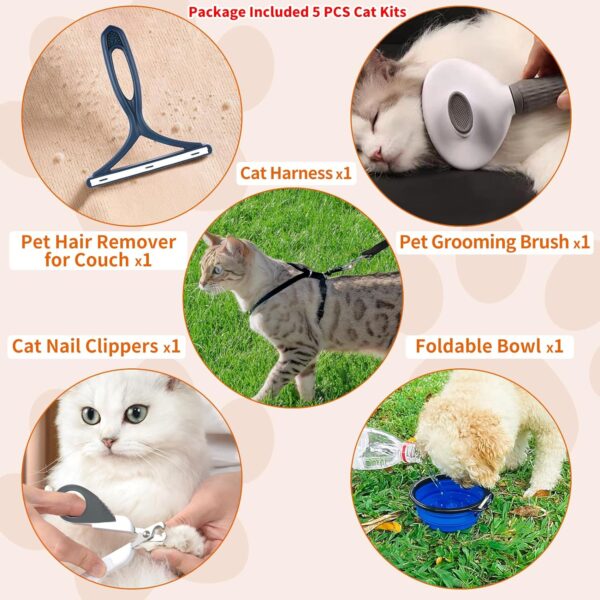 Pet Carrier Bag Airline Approved for Cats and Dogs Up to 20LBs, with Soft Travel Bag, Harness, Nail Clipper, Brush, Foldable Bowl - Image 3