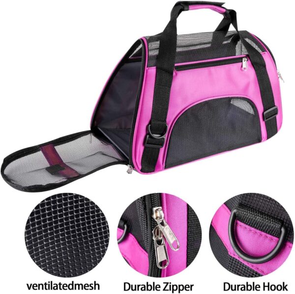 Cat Carriers Cat Soft-Sided Carriers Pet Carrier Soft-Sided Carriers for Cat Carriers Dog Carrier for Small Medium Cats Dogs Puppies Airline Approved Cat Travel Carrier (Small, Purple) - Image 6