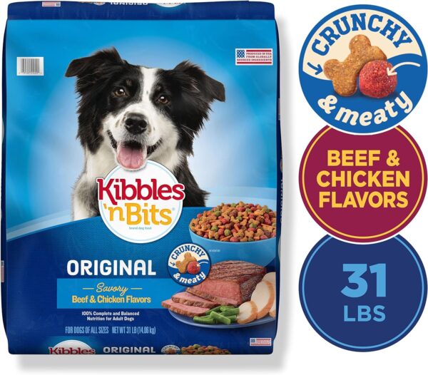 Kibbles 'n Bits Original Savory Beef & Chicken Flavor Dry Dog Food, 31 Pound Bag - Image 3