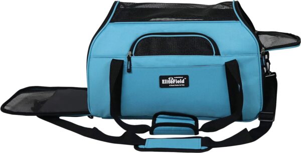 EliteField Soft Sided Pet Carrier (3 Year Warranty, Airline Approved), Multiple Sizes and Colors Available (Medium: 17" L x 9" W x 12" H, Sky Blue) - Image 2