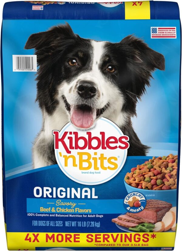 Kibbles 'N Bits Original Savory Beef & Chicken Flavors Dry Dog Food, 45 Pound Bag