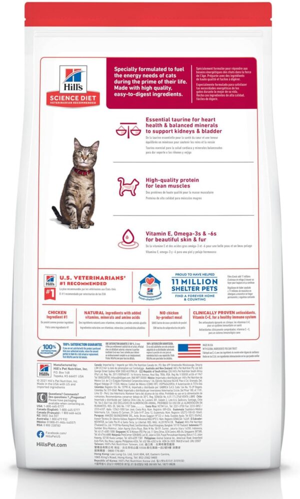 Hill's Pet Nutrition Science Diet Dry Cat Food, Adult, Chicken Recipe, 7 lb. Bag - Image 2