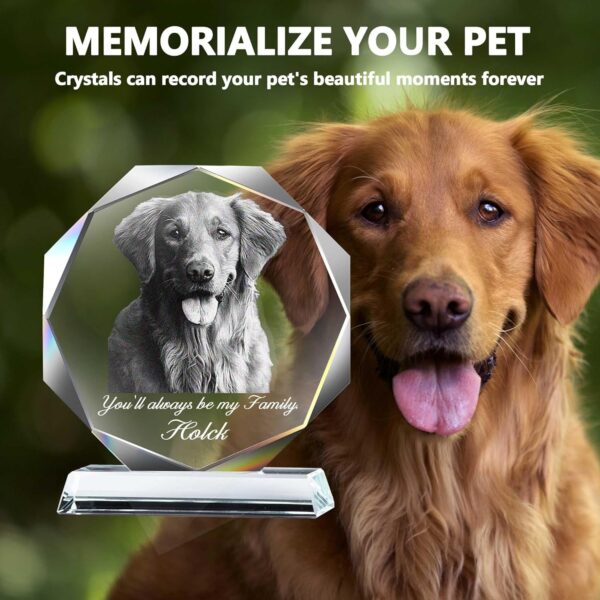 Dog Crystal Picture Frame, Dog Memorial Gifts For Loss Of Dog, Cat Pet Memorial Gifts For Dogs, Personalized Crystal Photo Pet Loss Gifts, Sympathy Gift Dog Passing Away Gifts Bereavement Gifts - Image 2