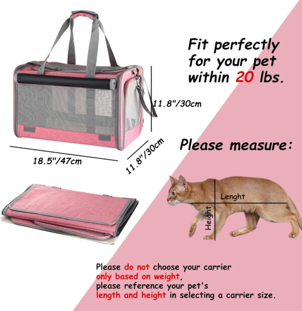 Dog soft-sided carriers Large cat carriers Cat soft-sided carriers Cat carriers Dog carriers Cat travel carriers Dog travel bag Reptile carriers Squirrel carriers Guinea pig carrier(Large Pink) - Image 6