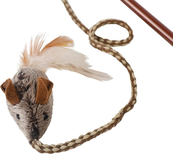 OurPets Play-N-Squeak Teathered & Feathered Play Wand Cat Toy, for All Breed Sizes - Image 2