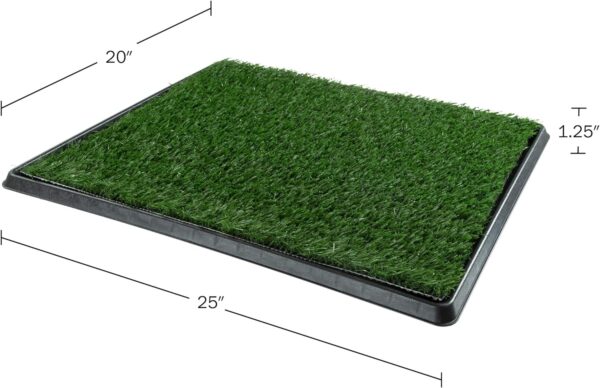 Artificial Grass Puppy Pee Pad for Dogs and Small Pets - 20x25 Reusable 3-Layer Training Potty Pad with Tray - Dog Housebreaking Supplies by PETMAKER - Image 2