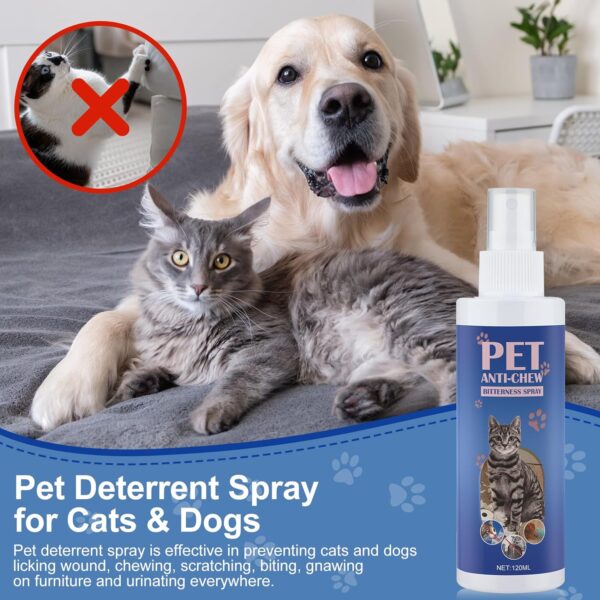 Cat Deterrent Spray. Cat Repellent Indoor for Cat and Kitten. Effective Cat Repellent Spray Training Aid for Furniture, Curtain, Sofa, Floor, Plant and More. Safe for Indoor & Outdoor Use. 120ML - Image 2