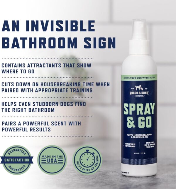 Rocco & Roxie Puppy Potty Training Go Here Spray for Dogs - Attract Dog to Pee in One Spot - Behavior and Housebreaking Aids - Indoor and Outdoor - Tools and Supplies for Dogs and Puppies Made in USA - Image 2