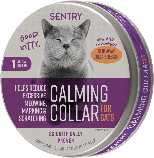 SENTRY PET Care Sentry Calming Collar for Cats, Long-Lasting Pheromone Collar Helps Calm Cats for 30 Days, Reduces Stress, Helps Calm Cats from Anxiety, Loud Noises, and Separation, 1 Count