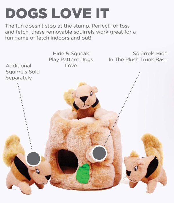 Outward Hound Hide A Squirrel Plush Dog Toy Puzzle, XL - Image 3