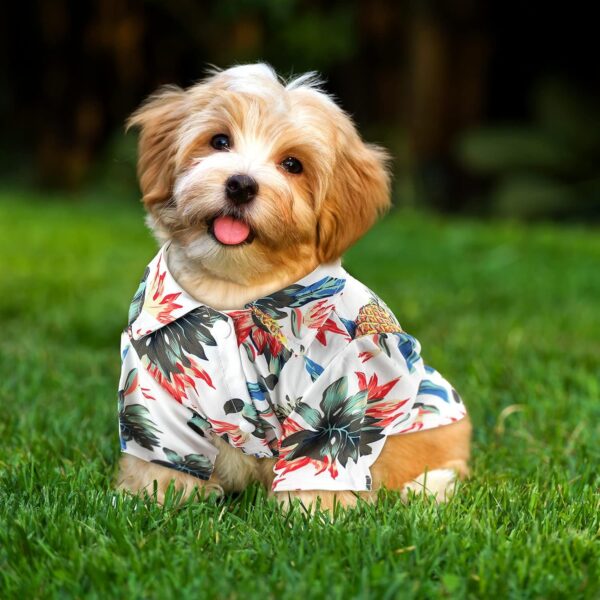 4 Pieces Summer Pet Shirts Hawaii Style Floral Dog T-Shirt Hawaiian Puppy T-Shirts Breathable Pet Cool Clothes Beach Seaside Dog Shirt Sweatshirt for Dogs Pet Puppy (Small) - Image 7