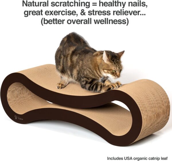 PetFusion Ultimate Cat Scratcher Lounge, Reversible Infinity Style in Multiple Colors. Made from Recycled Corrugated Cardboard, Durable & Long Lasting - Image 3