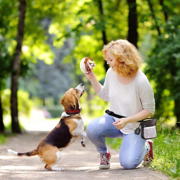 STMK Dog Treat Pouch Dog Clicker Training Kit, Dog Training Treat Pouch Dog Clicker for Training, 3 Ways to Wear Easily Carries Treat Pouches for Pet Training (Black) - Image 6