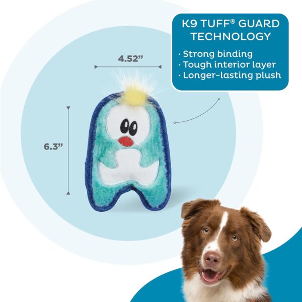 Outward Hound Durablez Tough Plush Squeaky Dog Toy, Penguin, Blue, XS - Image 3