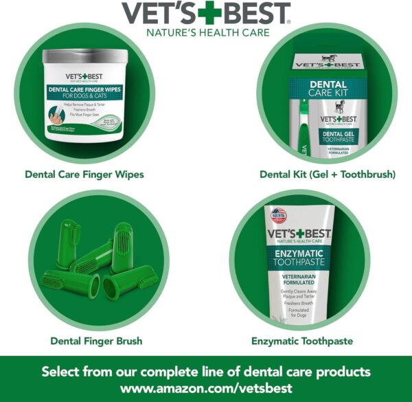 Vet's Best Dental Care Finger Wipes - Reduces Plaque & Freshens Breath - Teeth Cleaning Finger Wipes for Dogs & Cats - 50 Count - Image 7