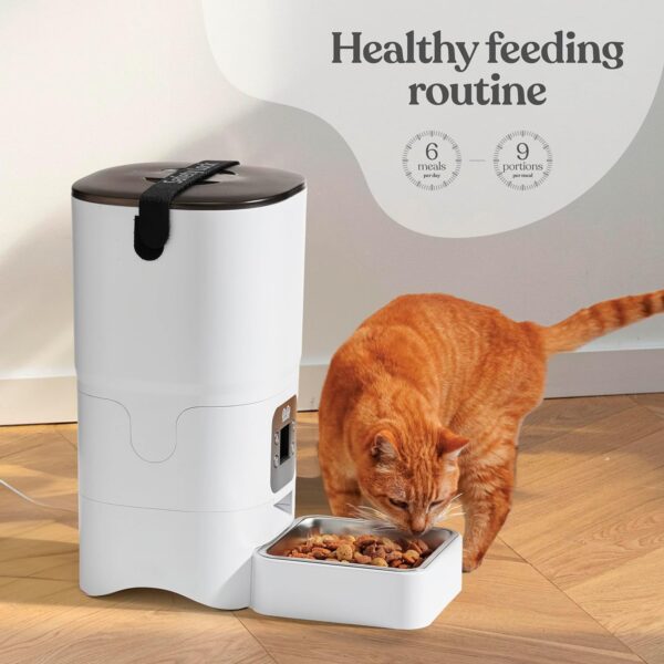 Smart Automatic Cat Feeder - 6-L Reliable Automatic Cat Food Dispenser with Display LCD Screen for Easy Set Up -Portion Control Automatic Dog Feeder - Desiccant Bag Keeps Dry Food Fresh-Voice Recorder - Image 4