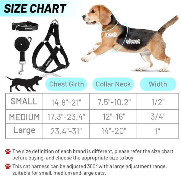 No Pull Dog Harness - Step in Dog Harness and Leash for Small Medium Large Dog - Escape Proof Adjustable Soft Dog Harness Leash Collar Set for Walking Training Hiking Outdoor - Image 2