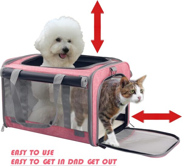 Dog soft-sided carriers Large cat carriers Cat soft-sided carriers Cat carriers Dog carriers Cat travel carriers Dog travel bag Reptile carriers Squirrel carriers Guinea pig carrier(Large Pink) - Image 2