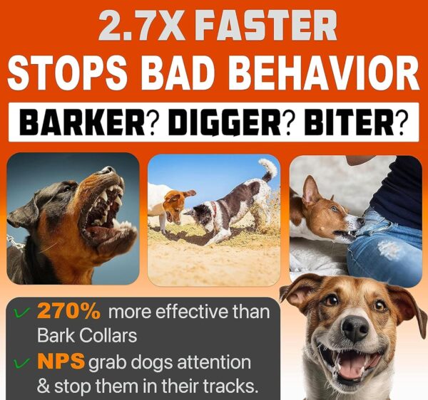 2024release Dog Bark Deterrent Device Stops Bad Behavior | No need yell or swat, Just point to a dog (own or neighbor's) Hit the button | Long-range ultrasonic, Alternative to painful dog shock collar - Image 3