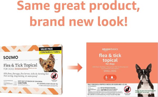 Amazon Basics Flea and Tick Topical Treatment for Small Dogs (5 -22 pounds), Unscented, 6 Count (Previously Solimo) - Image 3