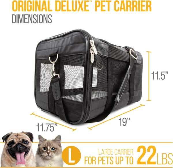 Sherpa Original Deluxe Pet Carrier, Large, Black - Image 3