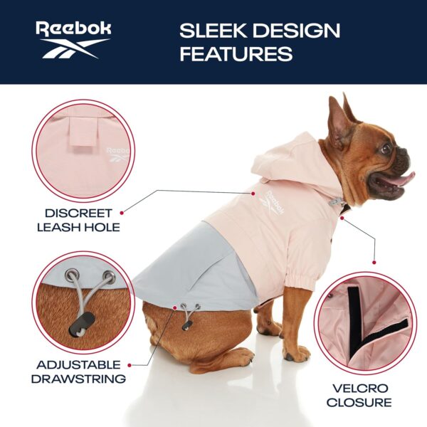 Reebok Dog Raincoat - Dog Coat with Hoodie, Waterproof Dog Rain Jacket for X-Small to Large Dogs, Adjustable Drawstring, Comes with Leash Hole, Premium Skin Friendly Lightweight Dog Rain Coat - Image 5