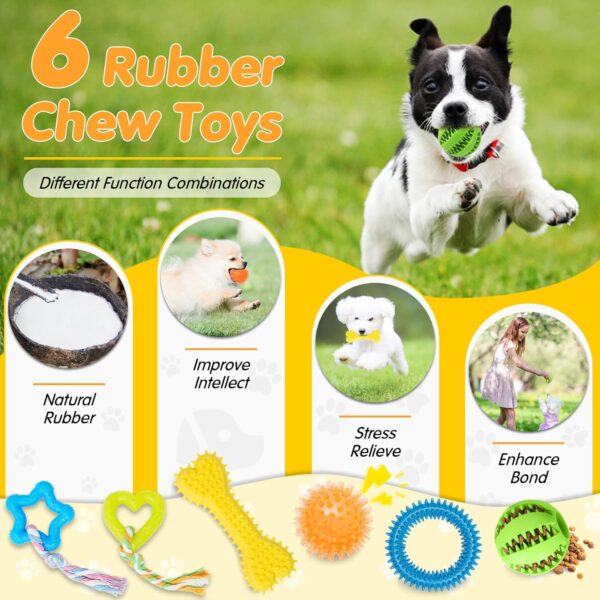 Zeaxuie 25 Pack Luxury Dog Chew Toys for Puppy, Dog Toys with Ropes Puppy Chew Toys, Treat Ball and Squeaky Puppy Toys for Teething Small Dogs - Image 5