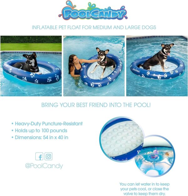 PoolCandy Inflatable Pet Float - Easy Set Up Doggy Pool Floats (Up-to 100LB PAW Large) - Image 5