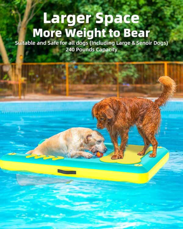 Inflatable Dog Pool Ramp, 59"x 39" Extra Large Dog Boat Ramp for Dogs Up to 240 lbs for Lakes Docks, Non-Slip Puncture-Resistant Dog Dock Platform Swimming Float Water Ramp Ladder Steps Pup Plank - Image 2