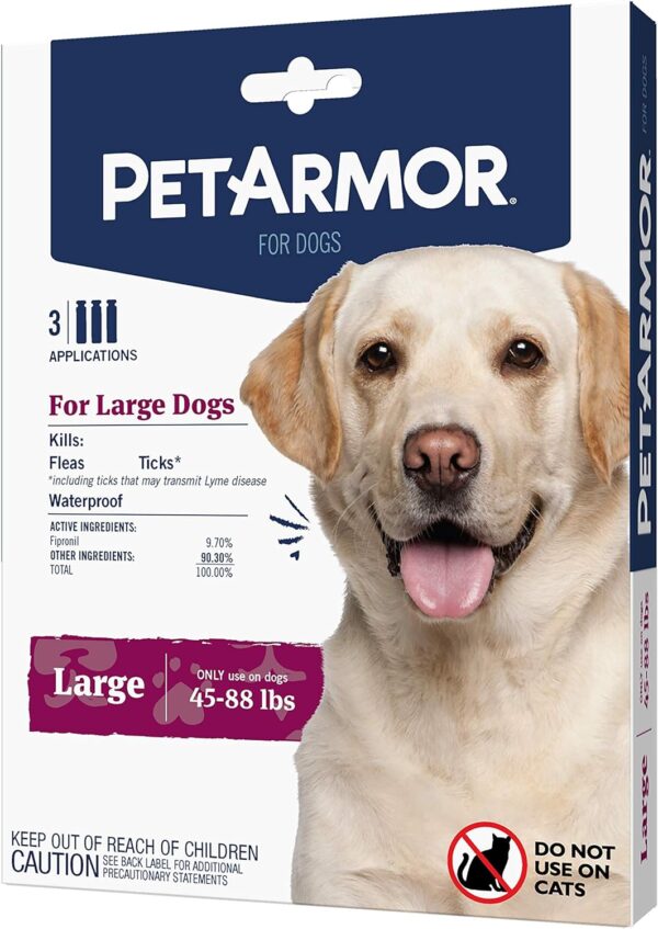 PetArmor for Dogs, Flea and Tick Treatment for Large Dogs (45-88 Pounds), Includes 3 Month Supply of Topical Flea Treatments