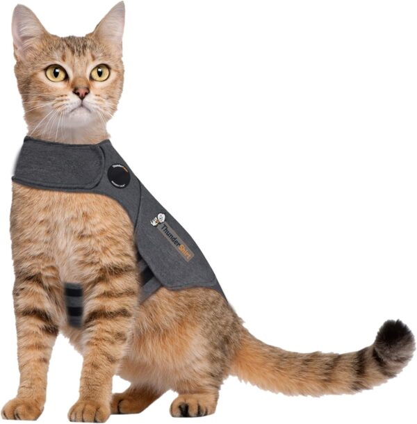 Thundershirt Classic Cat Anxiety Jacket, Heather Gray, Medium (9 to 13 lbs), THU-009 - Image 2