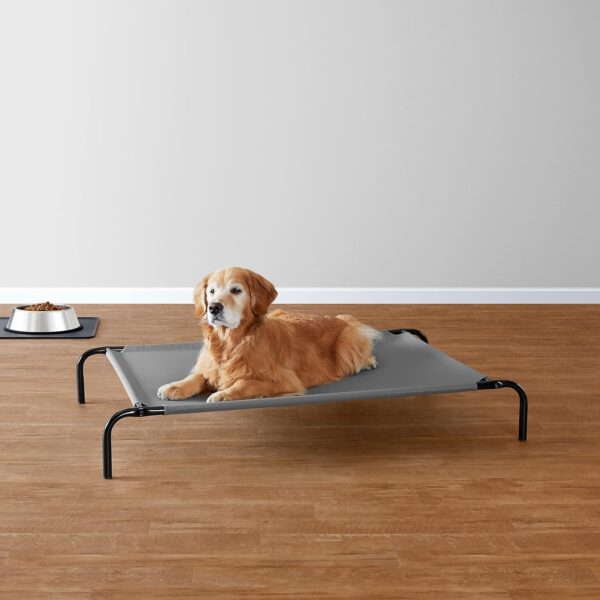 Amazon Basics Cooling Elevated Dog Bed with Metal Frame, Large, 51 x 31 x 8 Inch, Grey - Image 7