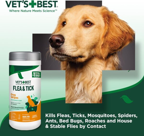 Vet's Best Flea and Tick Wipes for Dogs and Cats - Flea Treatment for Cats and Dogs - Plant-Based Formula - Certified Natural Oils - 50 Count - Image 6