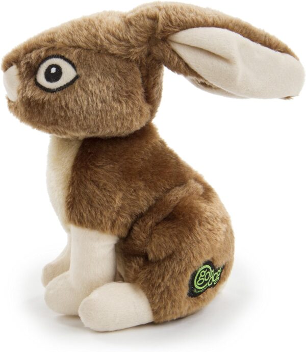 goDog Wildlife Rabbit Squeaky Plush Dog Toy, Chew Guard Technology - Brown, Large