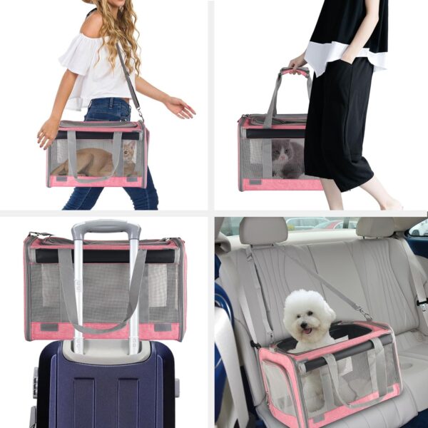 Dog soft-sided carriers Large cat carriers Cat soft-sided carriers Cat carriers Dog carriers Cat travel carriers Dog travel bag Reptile carriers Squirrel carriers Guinea pig carrier(Large Pink) - Image 5