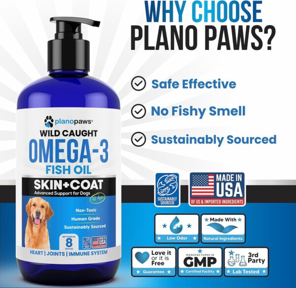 Omega 3 Fish Oil for Dogs - Better Than Salmon Oil for Dogs - Dog Fish Oil Supplement for Shedding, Allergy, Itch Relief - Supports Dry Skin, Joints - Dog Skin and Coat Supplement - Fish Oil Liquid - Image 3