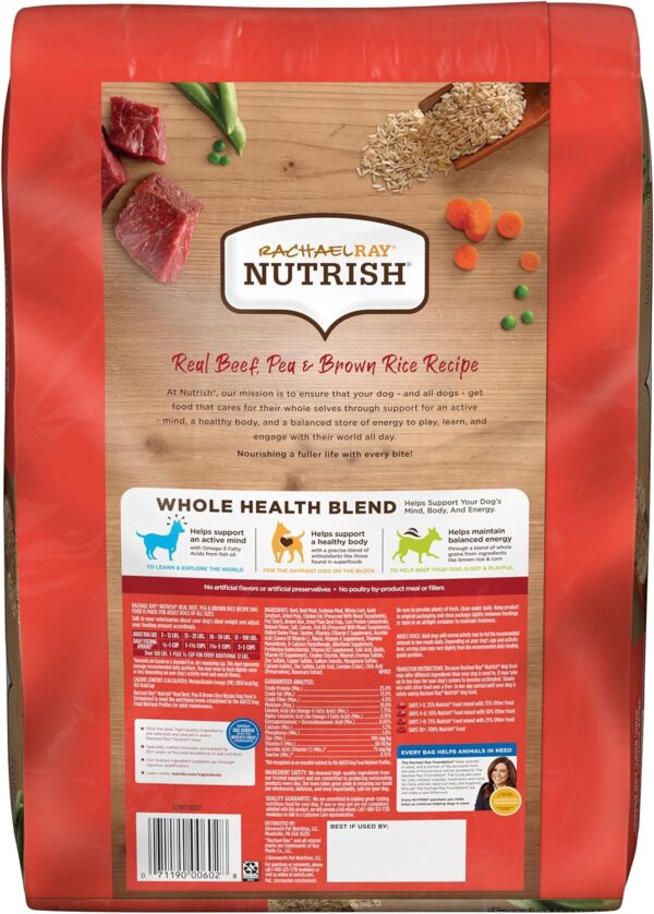 Rachael Ray Nutrish Premium Natural Dry Dog Food with Added Vitamins, Minerals & Taurine, Real Beef, Pea & Brown Rice Recipe, 14 Pounds (Packaging May Vary) - Image 3