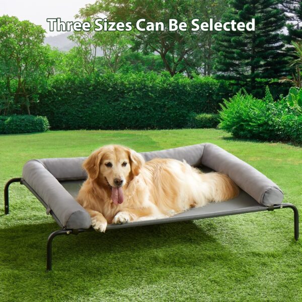 Elevated Cooling Dog Bed,Raised Beds for Large Dogs - Outdoor,Chew Proof Portable Pet Cot Skid-Resistant Feet,Frame with Breathable Mesh - Image 2