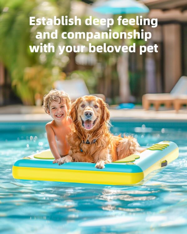 Inflatable Dog Pool Ramp, 59"x 39" Extra Large Dog Boat Ramp for Dogs Up to 240 lbs for Lakes Docks, Non-Slip Puncture-Resistant Dog Dock Platform Swimming Float Water Ramp Ladder Steps Pup Plank - Image 4